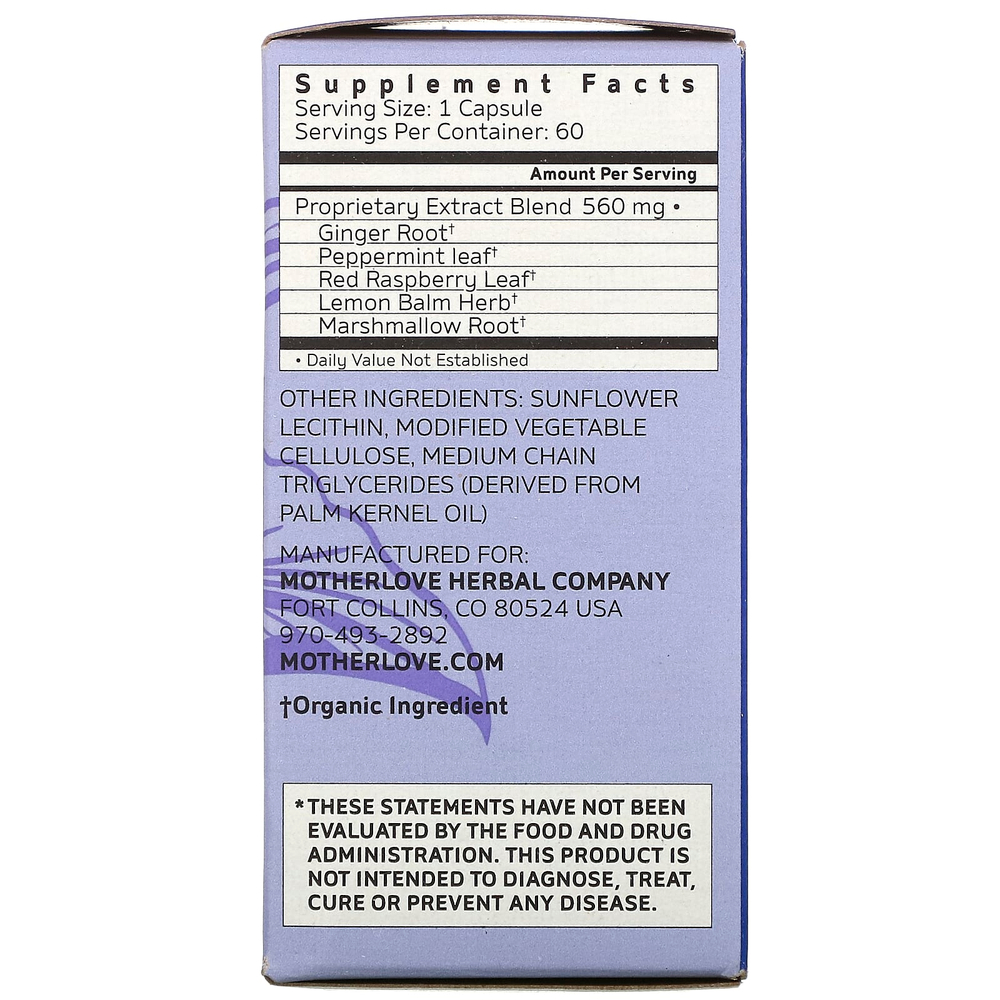 Motherlove, Morning Sickness, 60 жидких капсул