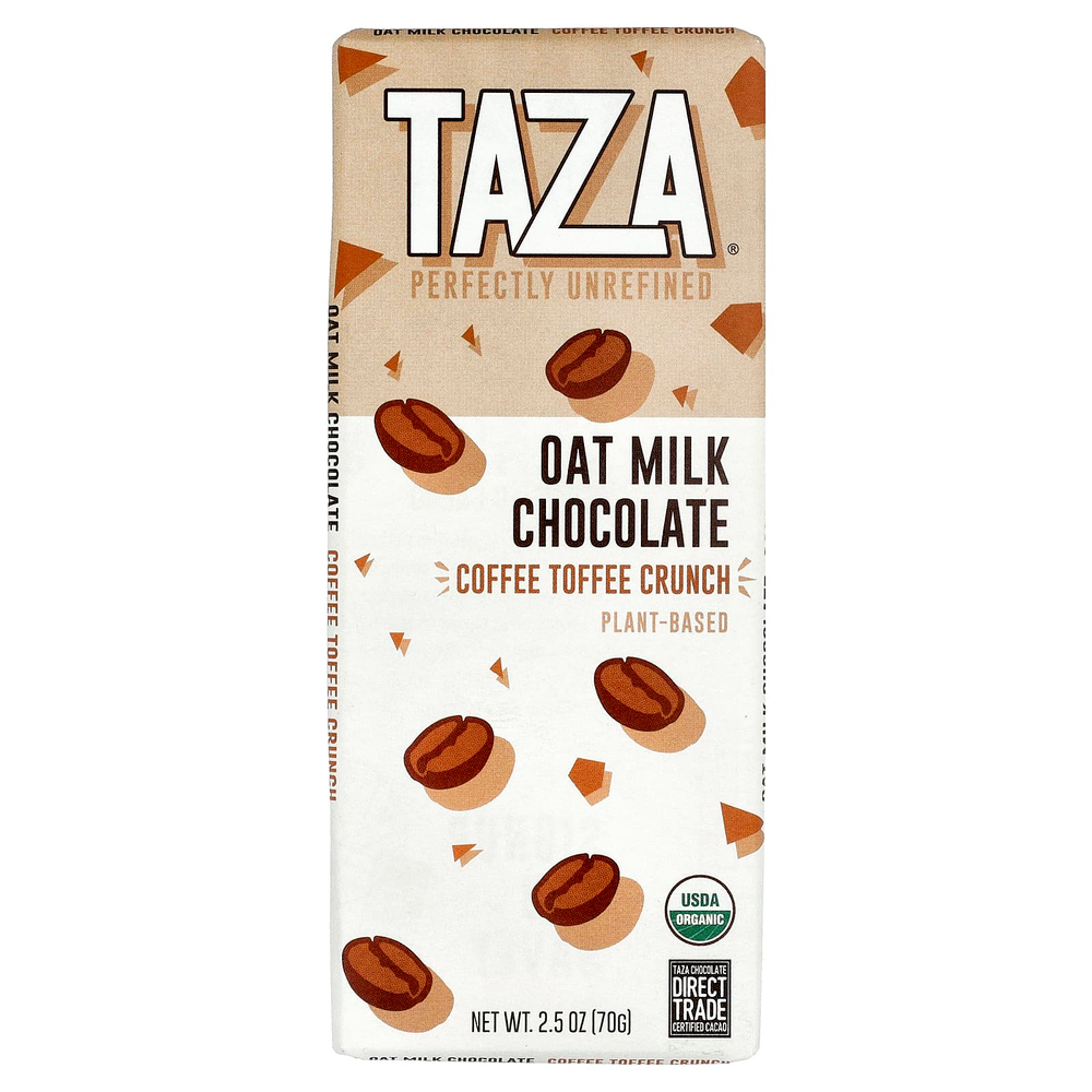 Taza Chocolate, шоколад с овсяным молоком, кофе и хрустящий ирис, 70 г (2,5 унции)