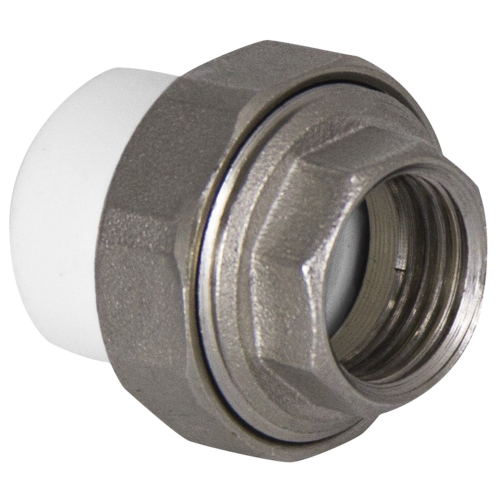 Муфта TEBO бел. PP-R комбин. разъемная (Американка) 20х1/2" ВР O-ring