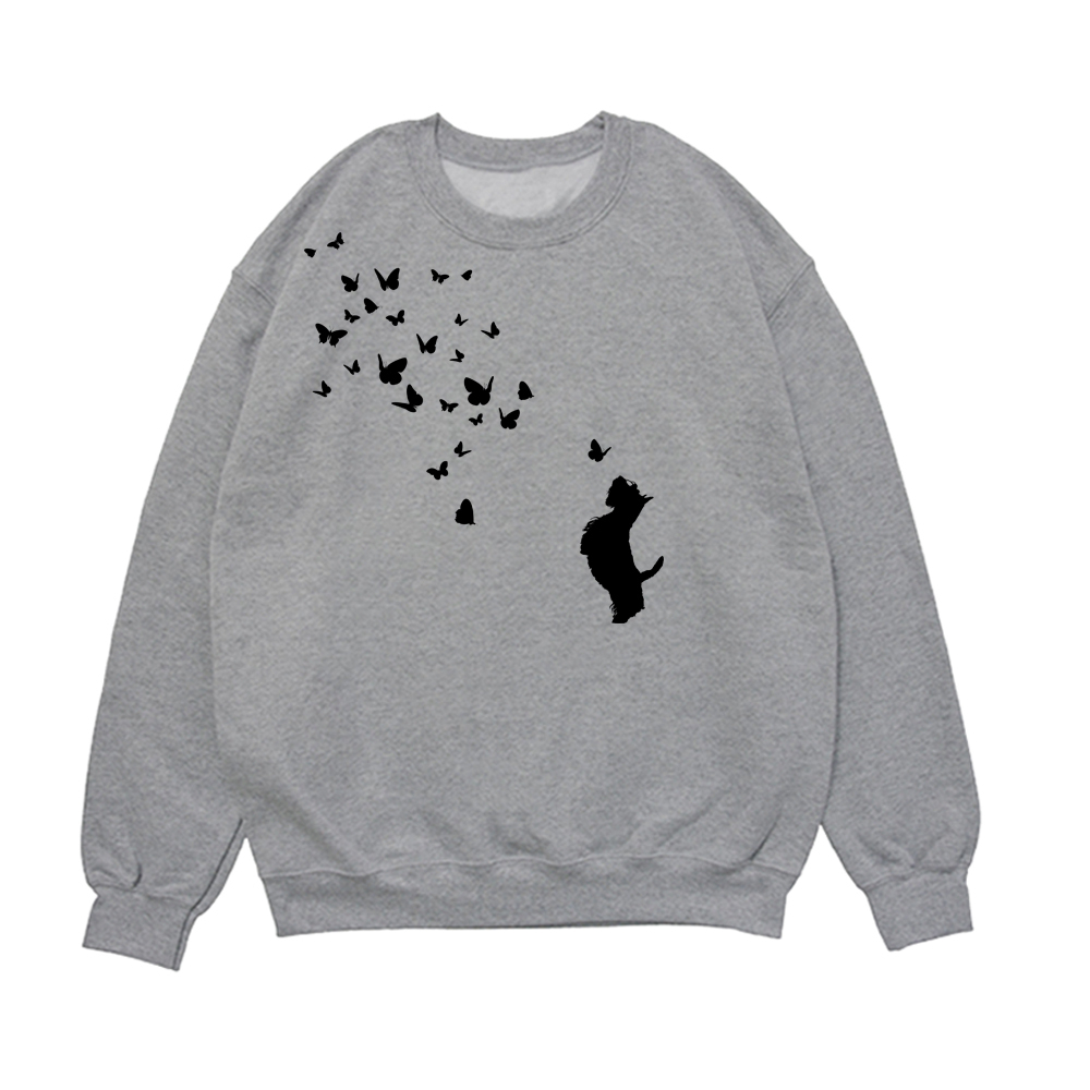 Свитшот "Скотч терьер и бабочки"