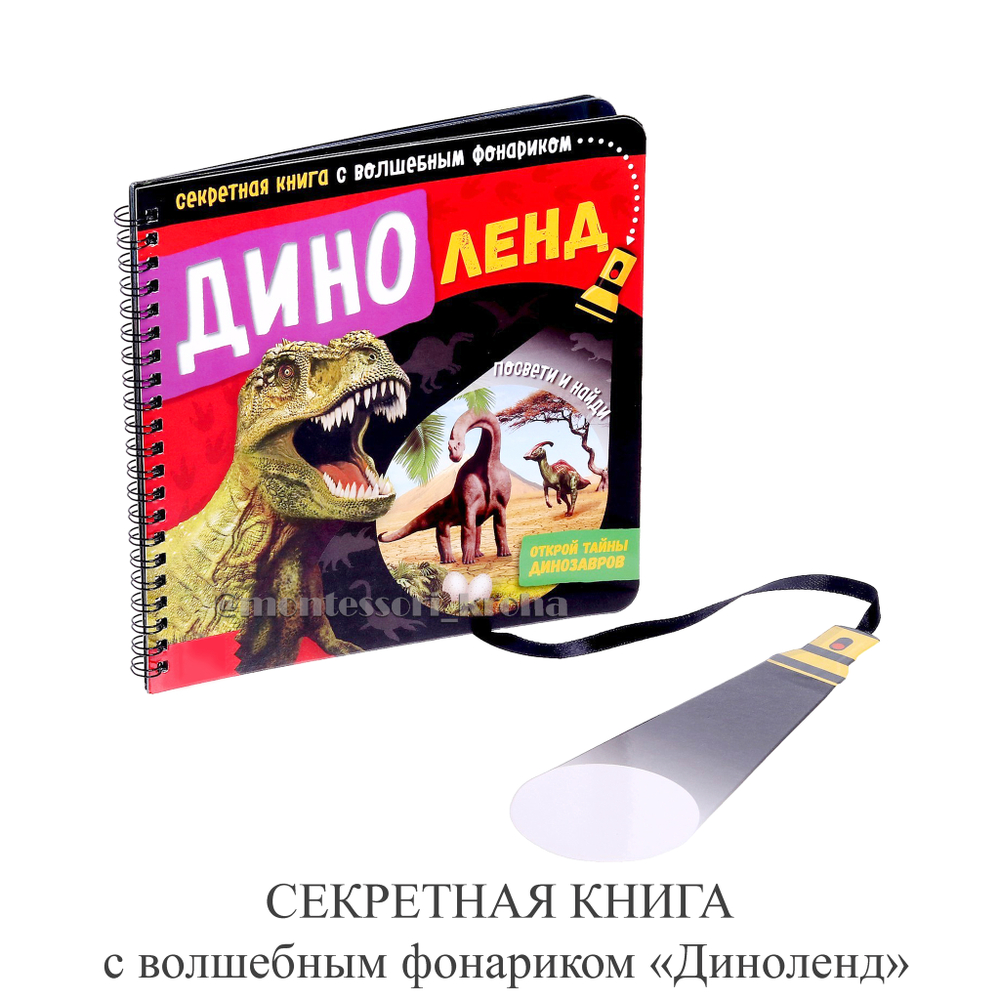 СЕКРЕТНАЯ КНИГА с волшебным фонариком "Диноленд"