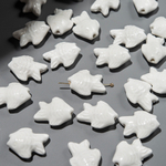 Бусина в форме рыбки, 19*15мм, белая, глазурированный фарфор