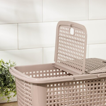 Корзина для пикника Альтернатива «Мини», 35.5×23×20 см, с ручками, пластик, коричневая