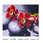 Алмазная мозаика Alingar, на подрамнике, с полным заполнением, (глянц.) дизайн рамка, 40х50 см, 19 цветов, "Орхидеи на камнях"