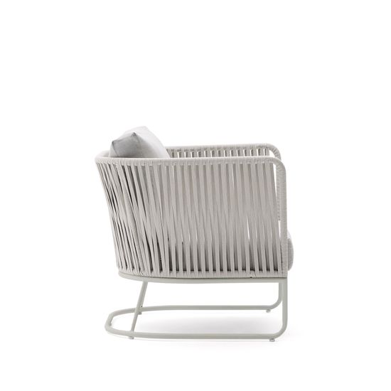 Уличное кресло Saconca из веревочного шнура и серой оцинкованной стали La Forma Испания 