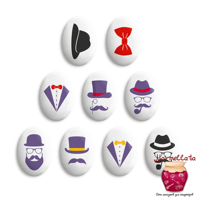 Сахарные фигурки Медальоны ДЖЕНТЛЬМЕНЫ, 35*25 мм, 10 шт.