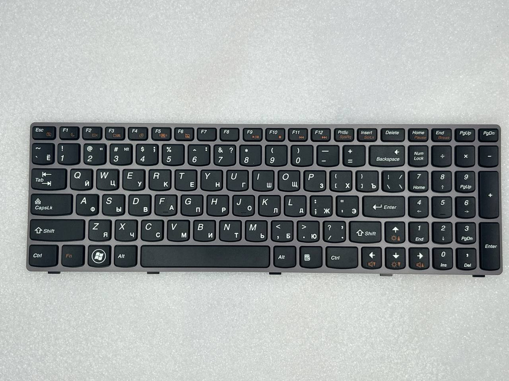 Клавиатура для ноутбука Lenovo Z570/B570/B590/V570/V580/V580c/Z575 раскладка - русская, без подсветки, черная (25011832), оригинал
