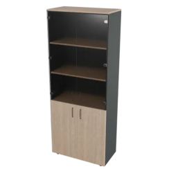 Шкаф для документов высокий со стеклянным фасадом Prego office 800х420х2000 ПОШВШС