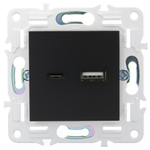 SKANDY Розетка USB A+C 18Вт SK-R13Bl черный IEK
