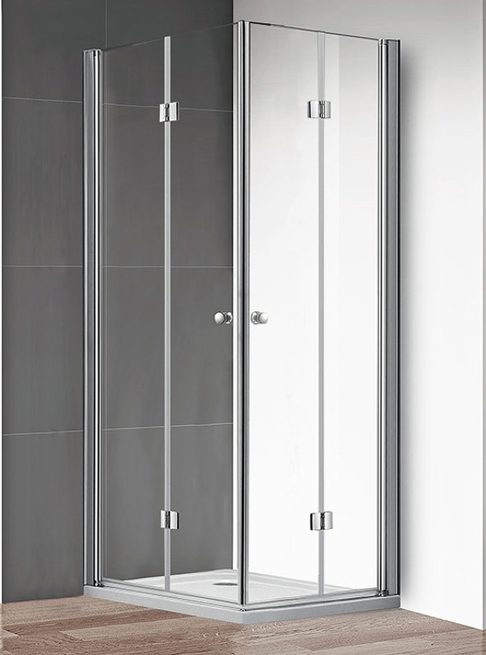 Душевой уголок Cezares Eco 90x100 ECO-O-ASH-2-90/100-C-Cr профиль Хром стекло прозрачное