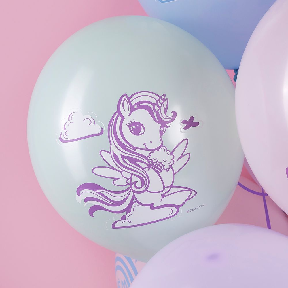 Шар (12''/30 см) Маленькие единороги, Ассорти, макарунс, 2 ст, 25 шт.