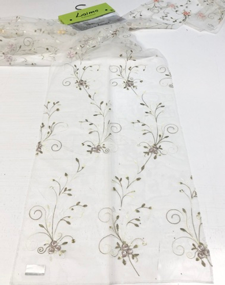 Тюль сетка с вышивкой розами Laime арт. Розуэлл DM8502 col. 08 (высота 290 см, Турция)