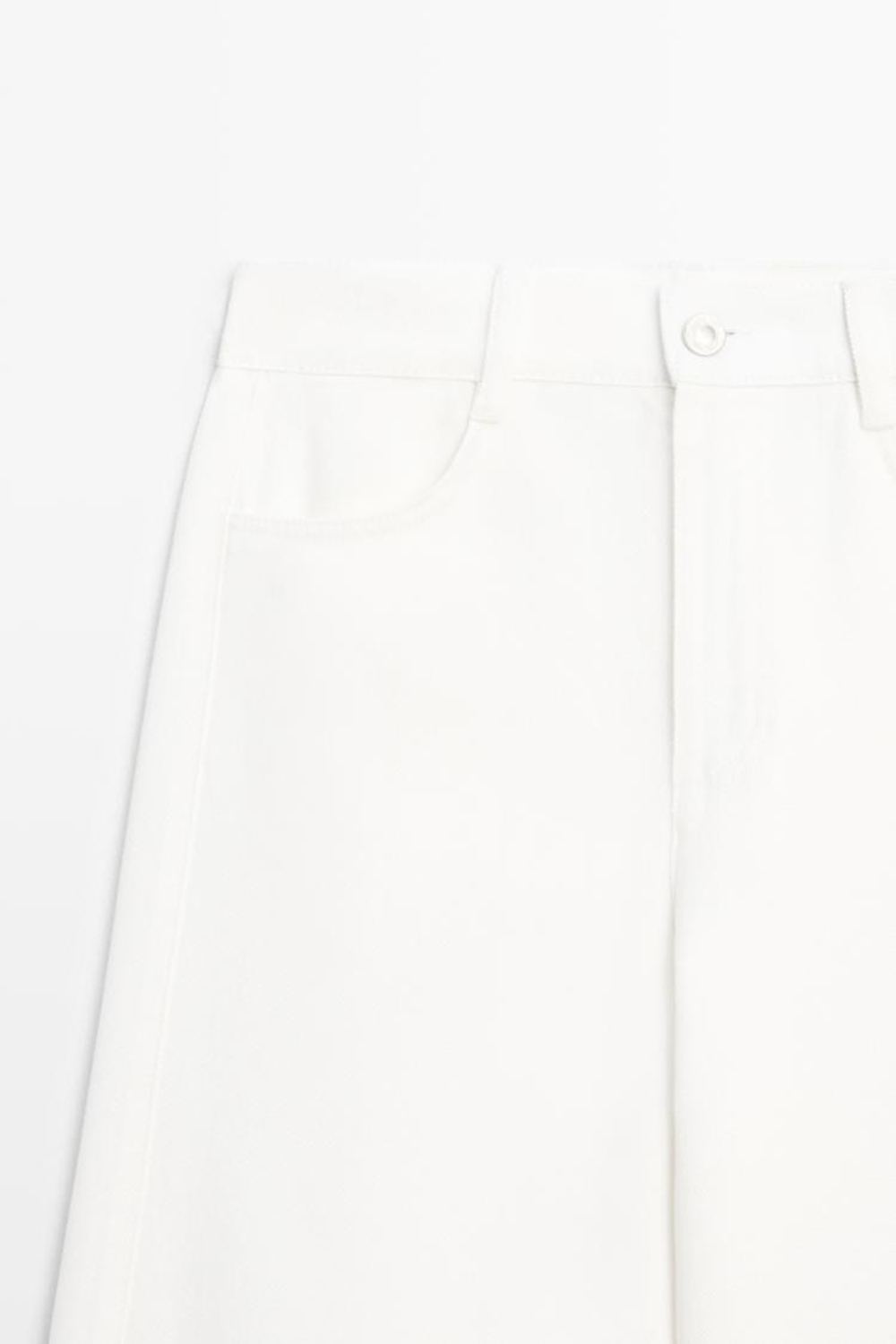 Massimo Dutti Свободные джинсы с широкими штанинами, белый