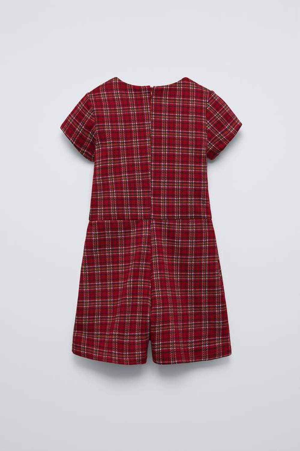 ZARA КОМБИНЕЗОН КОРОТКИЙ В КЛЕТКУ, КРАСНЫЙ