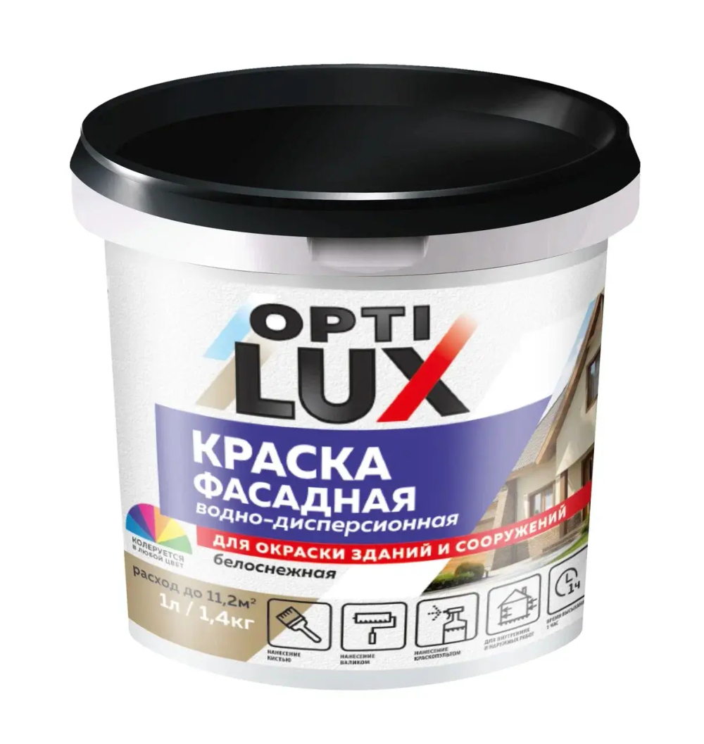 OPTILUX  Краска акриловая фасадная белоснежная  1,4кг (ИжСинтез)