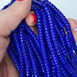 Бусины шайбы, рондель, индиго, лэмпворк, стекло, р-р 6мм, цена за набор 10 шт