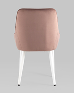 Стул Диана велюр пыльно-розовый ножки белые