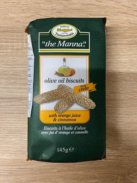Печенье the MANNA на оливковом масле с апельсиновым соком и кардамоном  145г, Греция