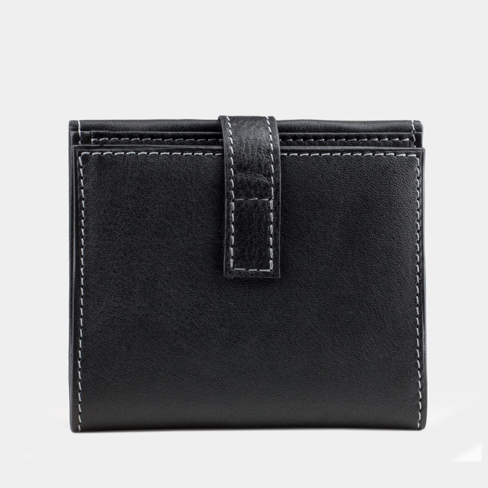 Кожаный кошелек, теленок черного цвета