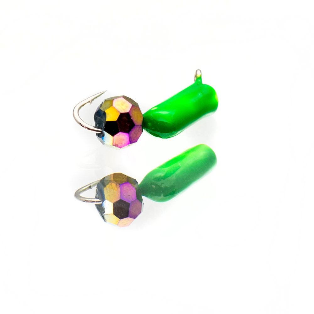 Мормышка True Weight "Гвоздешарик", Зеленый, шарик многогранный Хамелеон