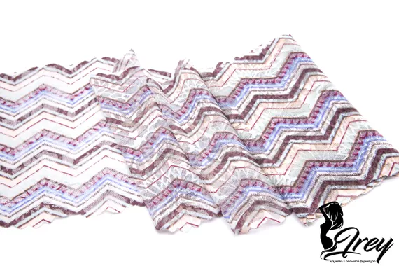 03-240 Кружево эластичное 22 см, Maya, ментол/лаванда/слива/персик