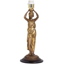 Настольная лампа Гречанка Бронза с абажуром Тюссо Vatican (Ватикан) Крем