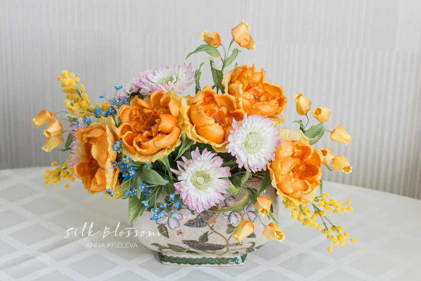 Букет из натурального шелка "Недотрога"