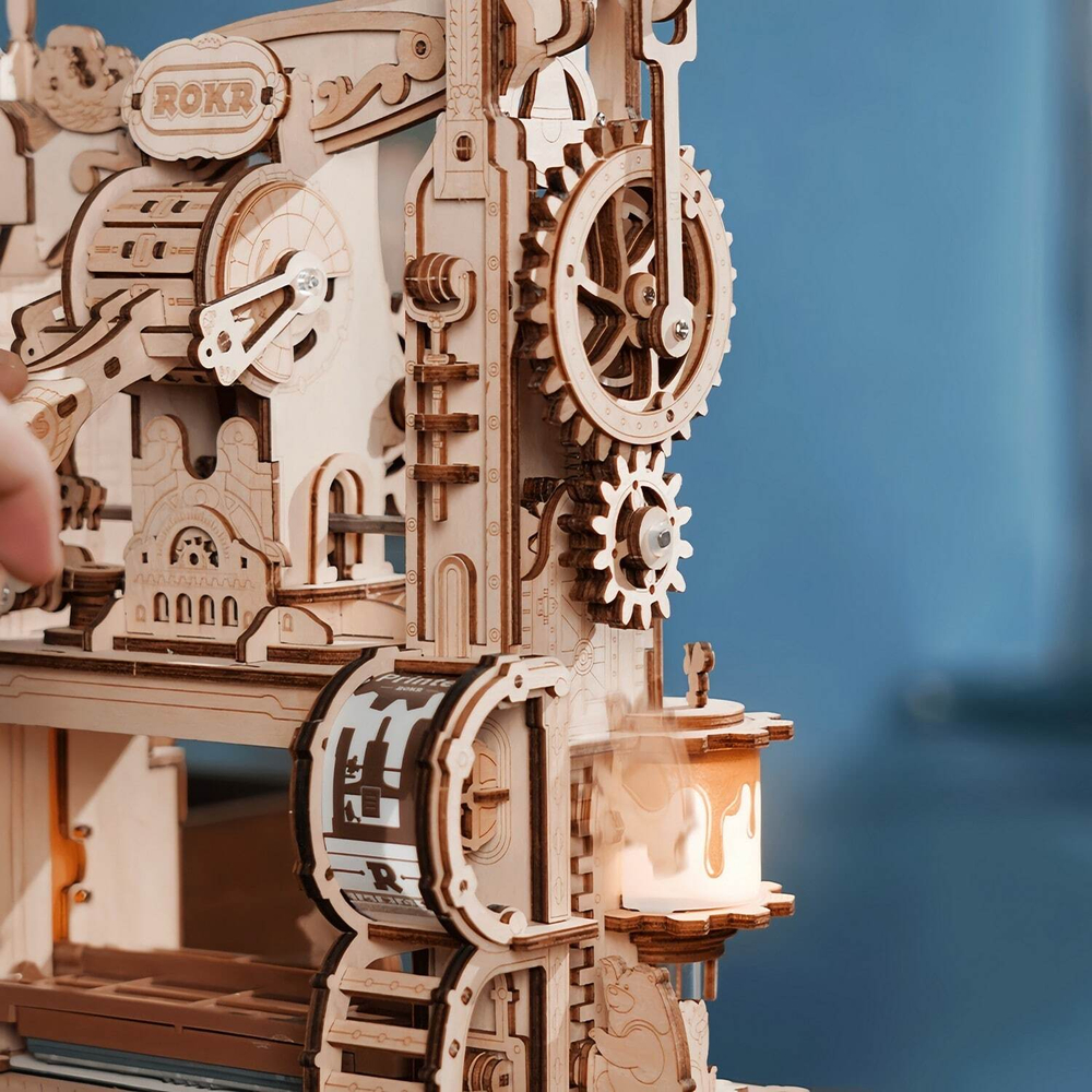 Деревянный конструктор механический печатный станок LK602 (ROKR)