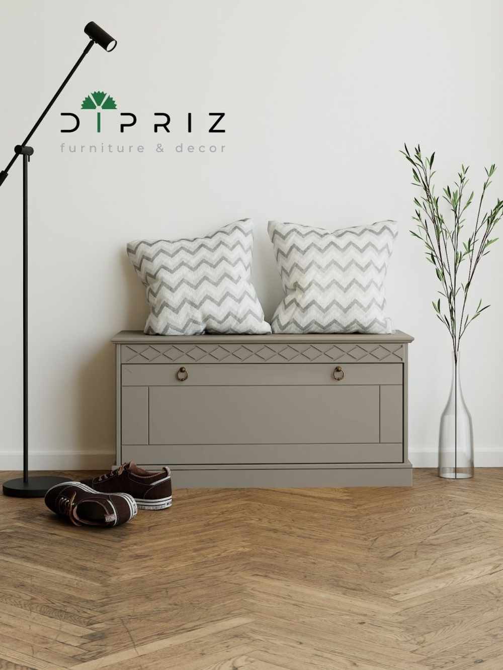 Банкетка Индра из МДФ, серая