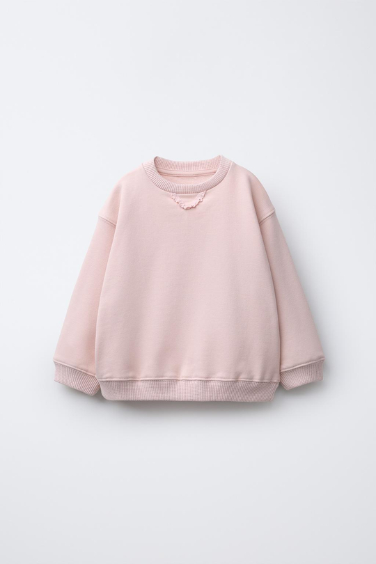 ZARA ТОЛСТОВКА С ВАФЕЛЬНЫМ УЗОРОМ, ЦВЕТ РОЗОВОГО ДЕРЕВА