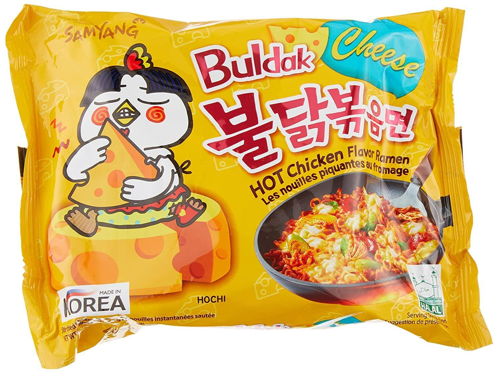 Лапша быстрого приготовления 140 г х 1 шт. Samyang Hot Chicken Flavor Ramen Cheese острая со вкусом курицы и сыра (Корея),