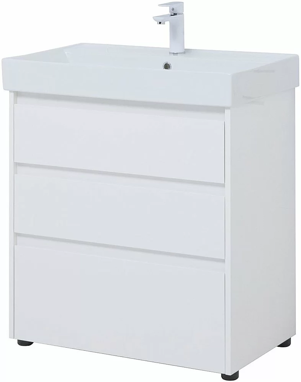 Тумба с раковиной Aquanet Nova Lite 302472 75 белый глянец