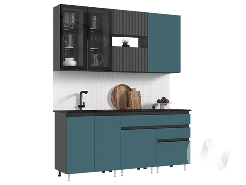 Кухня Техно-6 2;0м (графит/атлантик софт; графит софт/кастилло темный)