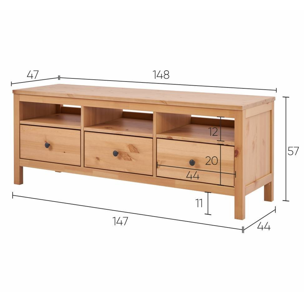 Тумба под ТВ Хемнэс Hemnes/ Кымор, 148х47х57 см, светло-коричневый