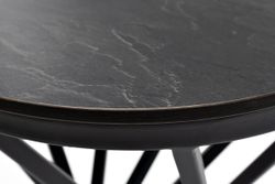 "Сантьяго" журнальный стол из HPL круглый Ø40 H55, каркас из стали темно-серый (RAL 7024), цвет столешницы "серый гранит"