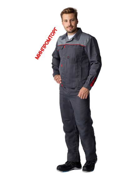 Костюм Фаворит-1 (тк.Смесовая,210) брюки, т.серый/серый