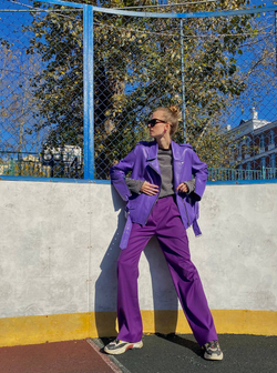 Косуха medium фиолетовая мягкая кожа