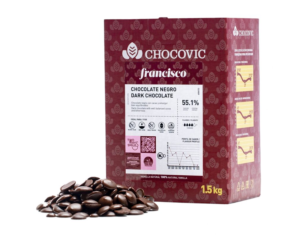 Тёмный шоколад FRANCISCO 55,1%, CHOCOVIC, 1,5кг