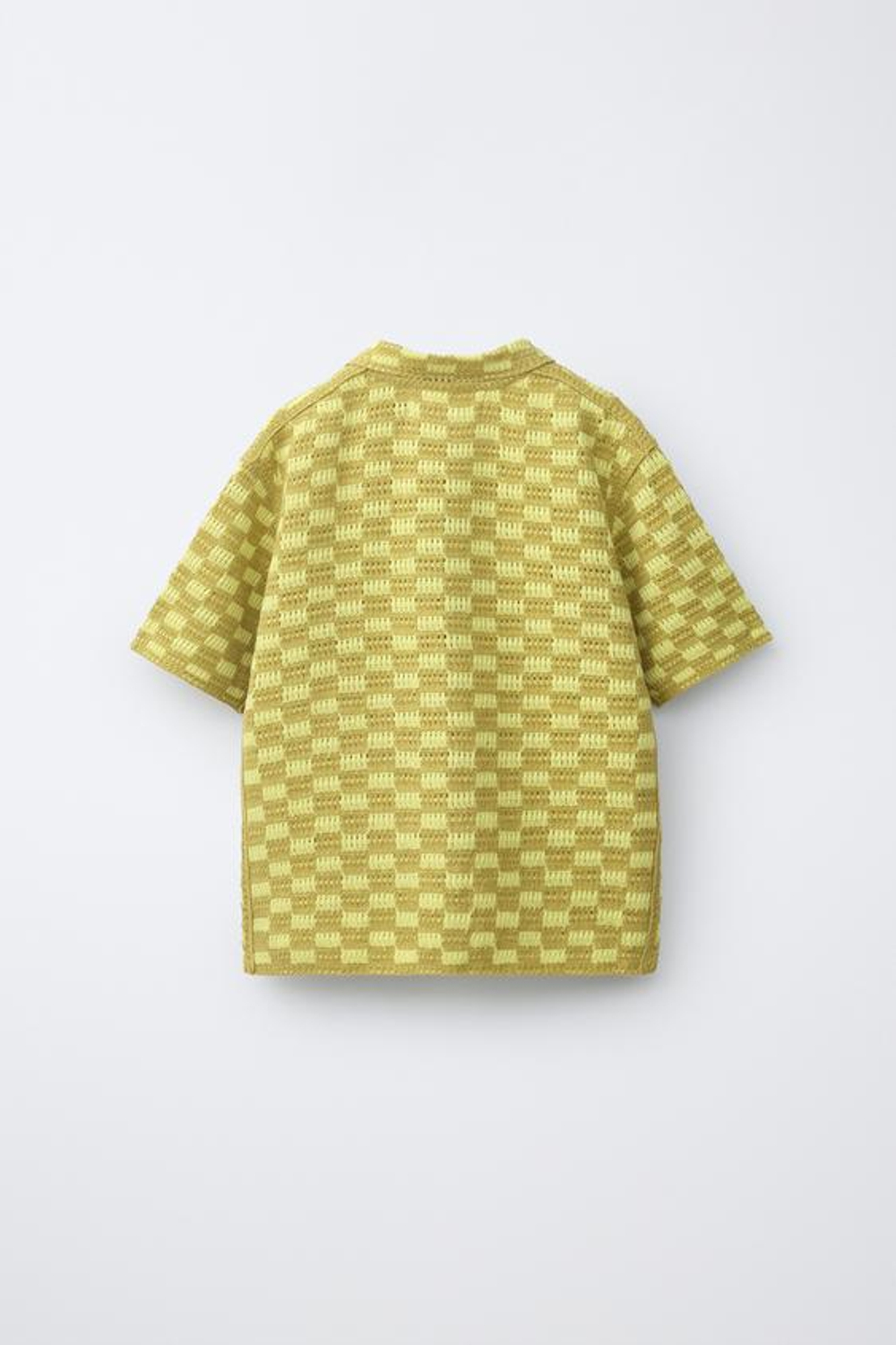 ZARA РУБАШКА КРОШЕ В ШАХМАТНУЮ КЛЕТКУ, ФИСТАШКОВЫЙ
