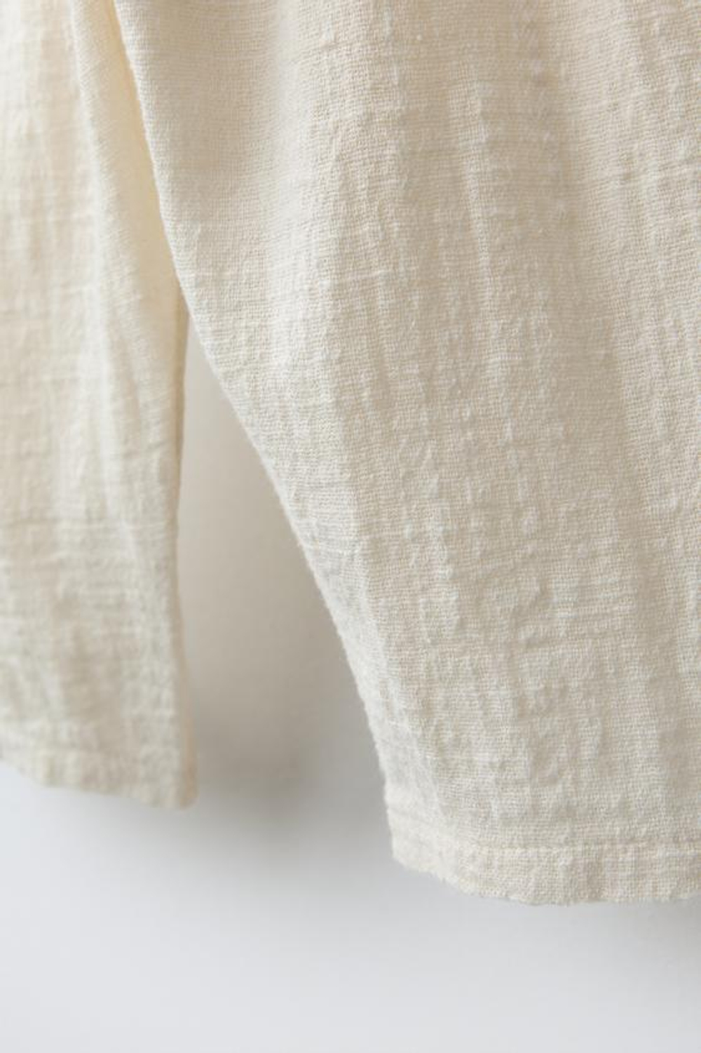 ZARA БРЮКИ КОМБИНИРОВАННАЯ ТЕКСТУРА, ЭКРЮ