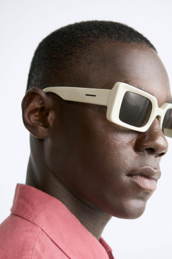 ZARA СОЛНЦЕЗАЩИТНЫЕ ОЧКИ В ПРЯМОУГОЛЬНОЙ ОПРАВЕ, БЕЛЫЙ