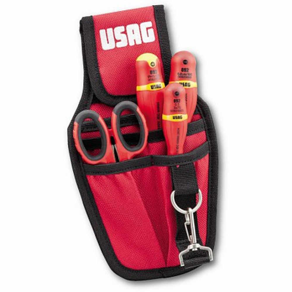 007 ME Cумка поясная с набором инструмента (4 пр.) для электриков, USAG (Италия)