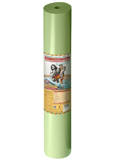 Подложка Рулонная LVT, 1мм, ТЕРМО с перфорацией, зеленая, 15м*1.1м рул.16,5м2