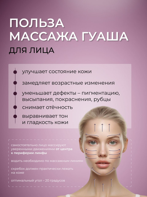 Скребок гуаша для лица и тела (роговая пластина)