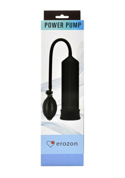 Вакуумная помпа Erozon Penis Pump, с грушей, черная