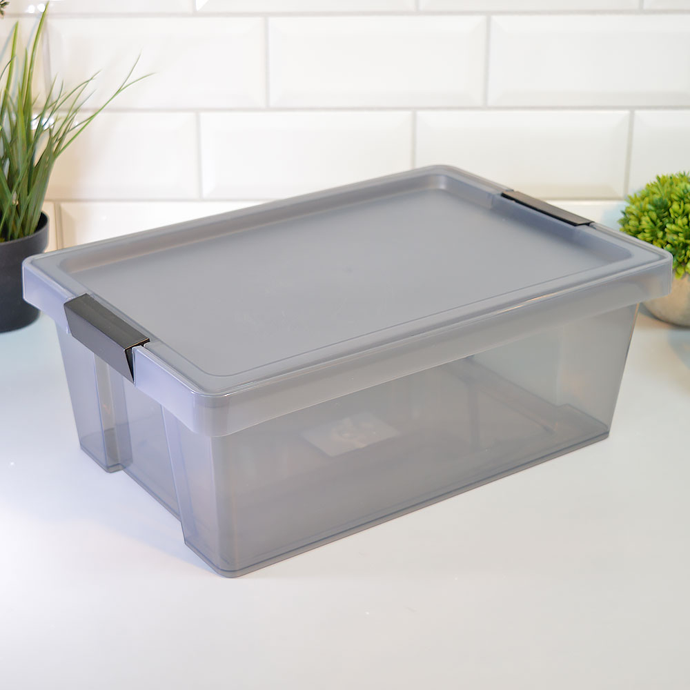 Ящик для хранения 7,5л "Хенди", черный/прозрачный