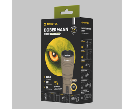 ARMYTEK - Фонарь DOBERMANN PRO MAGNET Sand USB ( теплый свет )