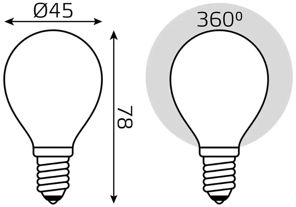 Лампа Gauss LED Filament Шар 9W E14 590 lm 3000K milky диммир.105201109-D