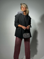 Брюки с пайетками розовые