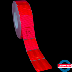 Красная сегментированная светоотражающая лента 104R для контурной маркировки 50 мм х 50 м